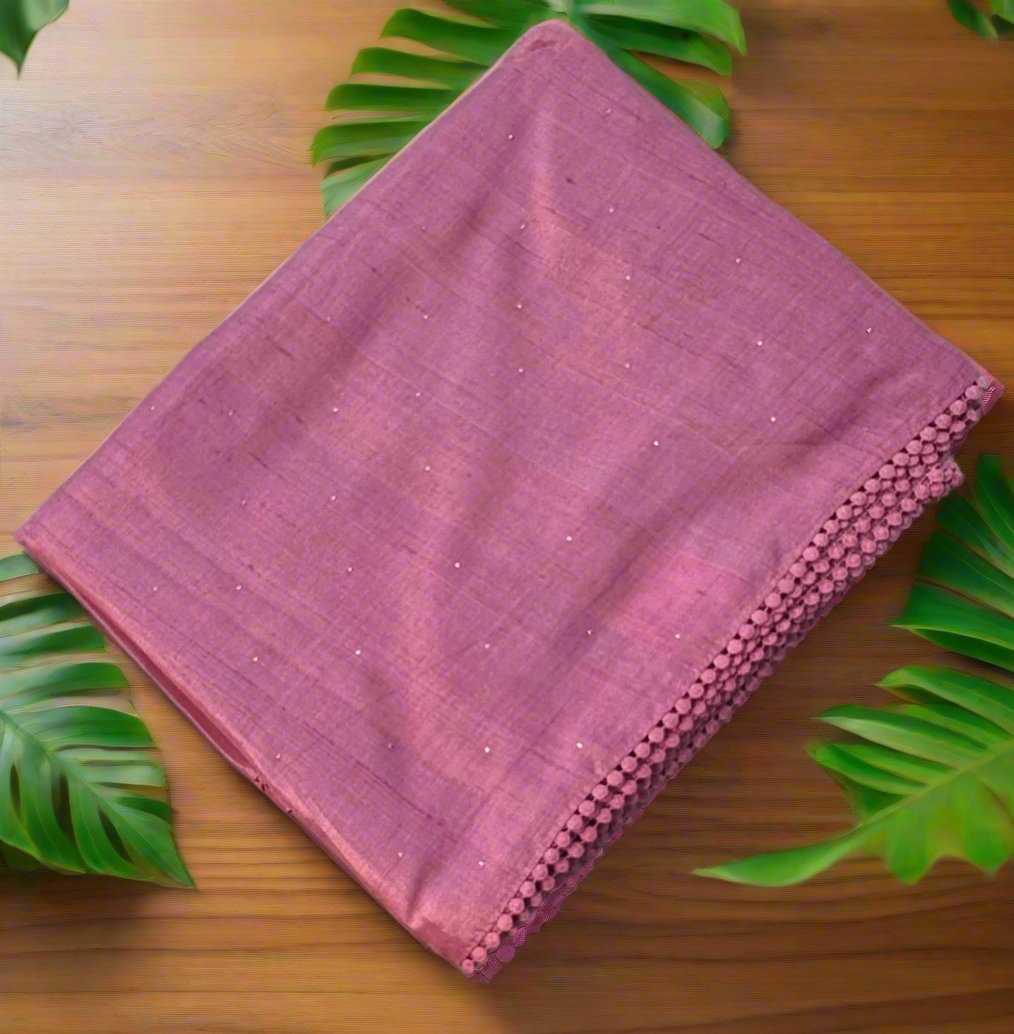 MAUVE PINK  PURE TUSSER DESIGNER