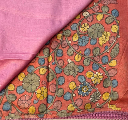 MAUVE PINK  PURE TUSSER DESIGNER