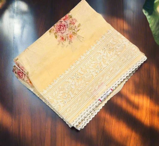 IVORY DESIGNER PURE ORGANZA SAREE