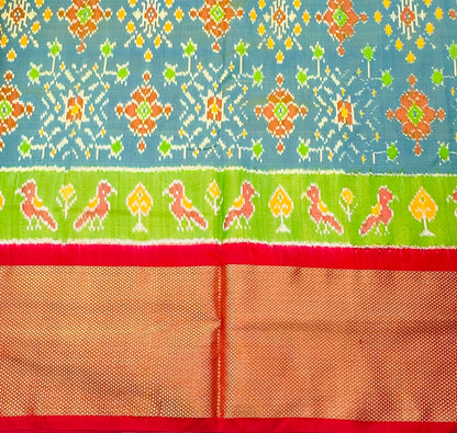 BLUISH GREY POCHAMPALLY SILK