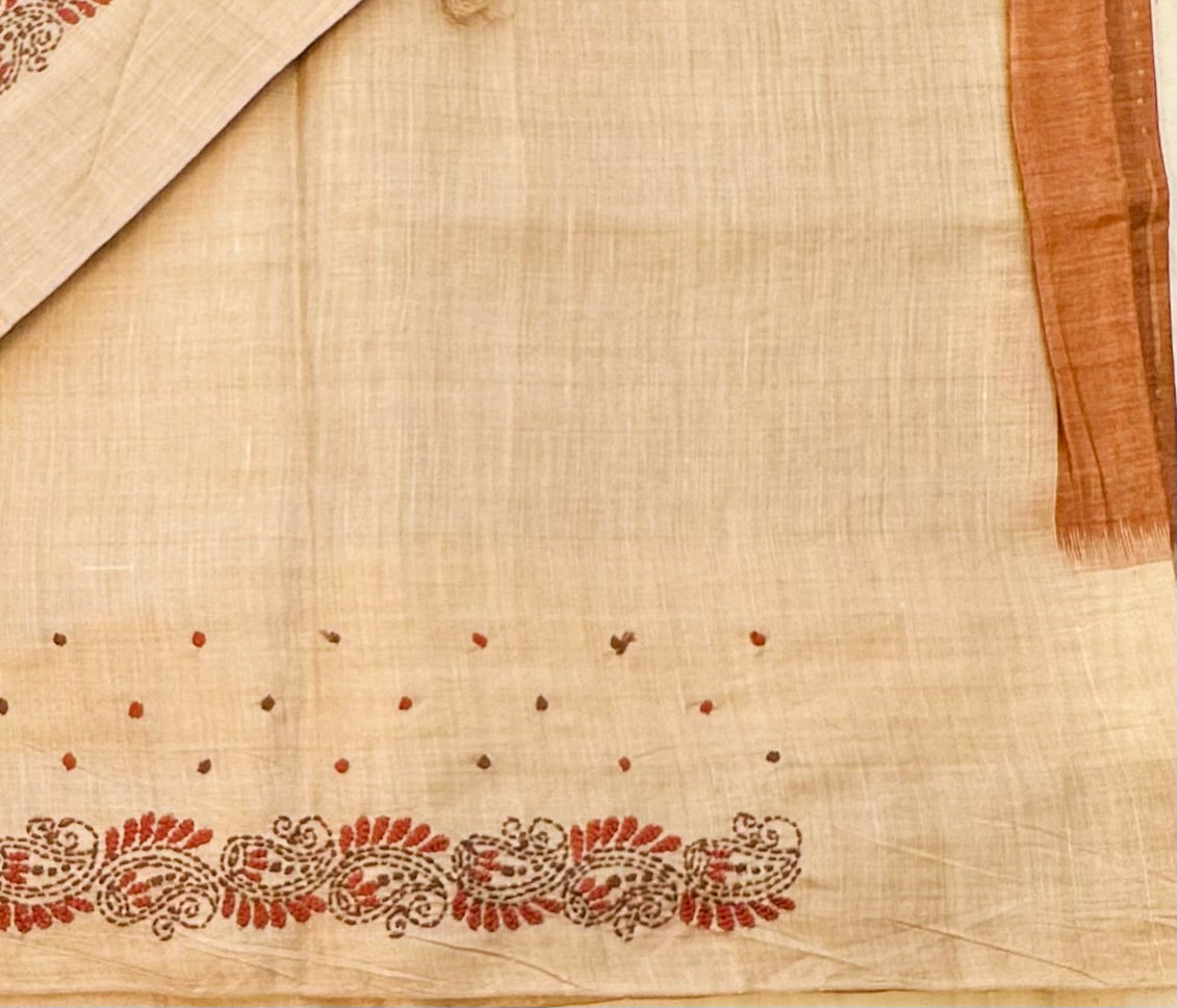 COPPER DESIGNER PURE TUSSER SAREE