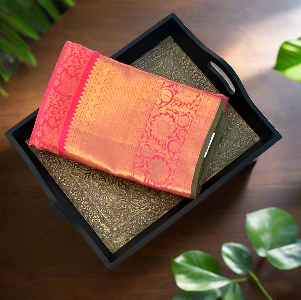 PEACH WITH GOLD BORDER