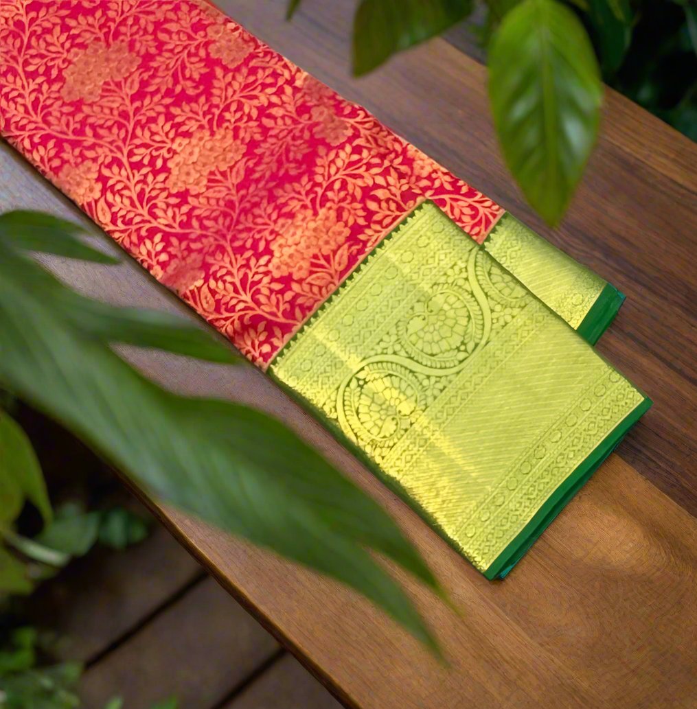 DARK PINK PURE KANJVARAM SILK SAREE PREMIUM