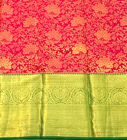 DARK PINK PURE KANJVARAM SILK SAREE PREMIUM