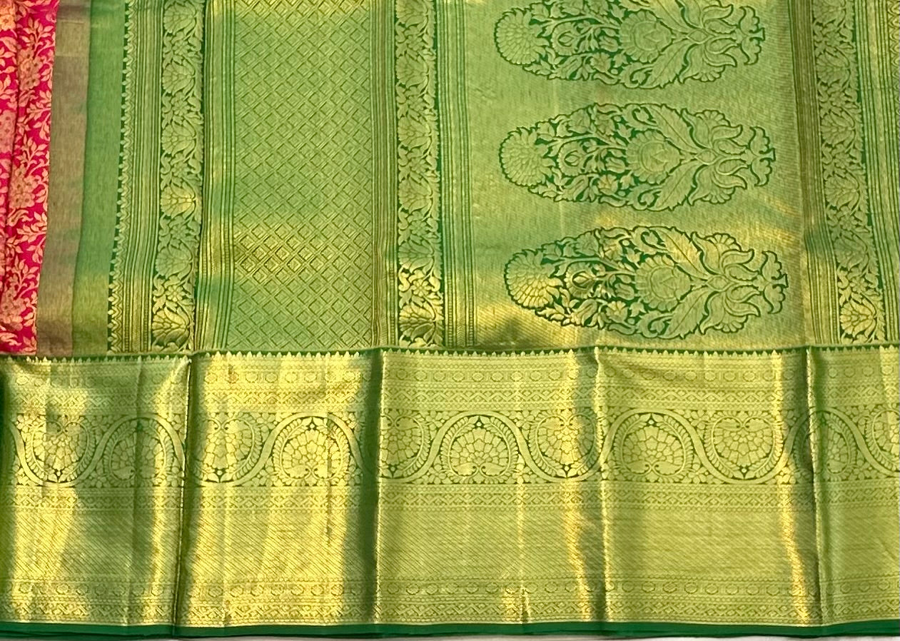 DARK PINK PURE KANJVARAM SILK SAREE PREMIUM