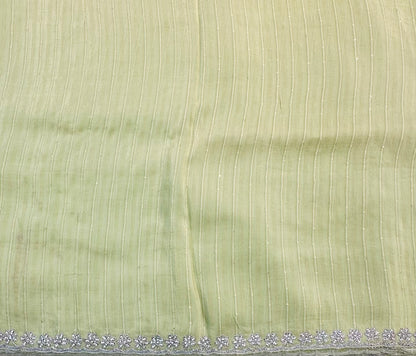 PISTA GREEN DESIGNER WORK SAREE PREMIUM