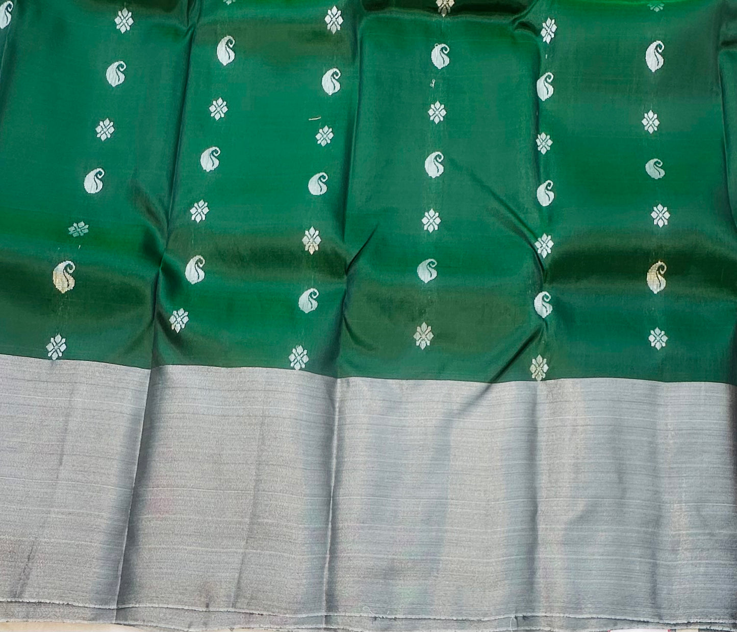 BOTTLE GREEN  KANJIVARAM LIGHT WEIGHT