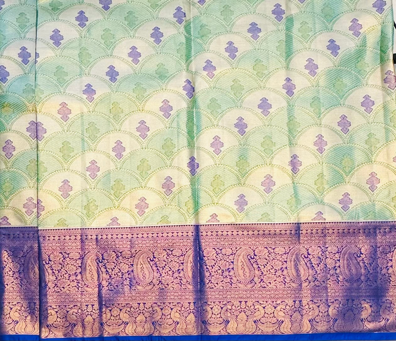 PASTEL GREEN TISSUE KANJIVARAM SILK SAREE