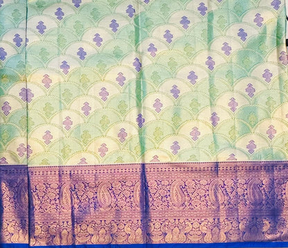 PASTEL GREEN TISSUE KANJIVARAM SILK SAREE