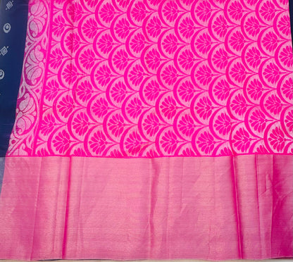 NAVY BLUE KANJIVARAM LIGHT WEIGHT