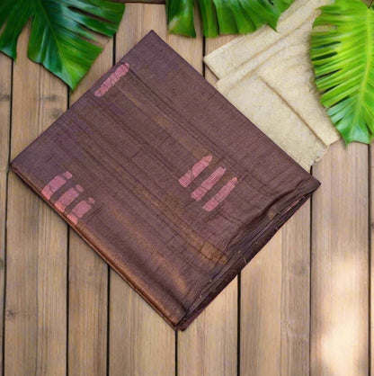 CHOCLATE BROWN PURE TUSSER DESIGNER