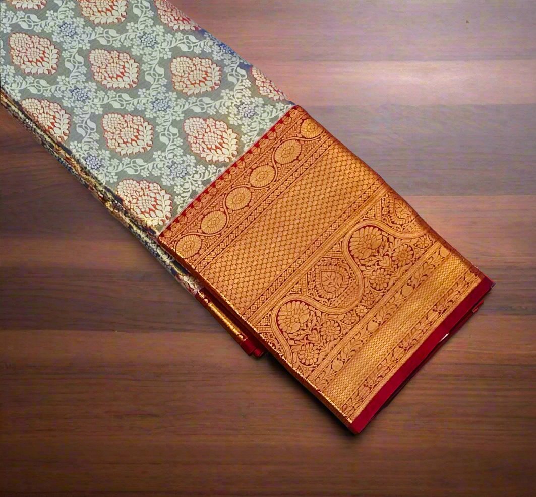 LAVENDER TISSUE KANJIVARAM SILK SAREE