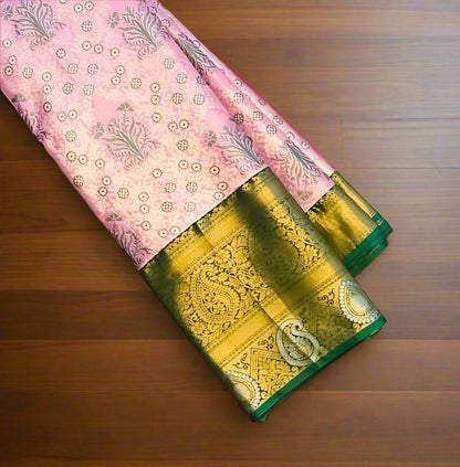 BABY PINK TISSUE KANJIVARAM SILK SAREE