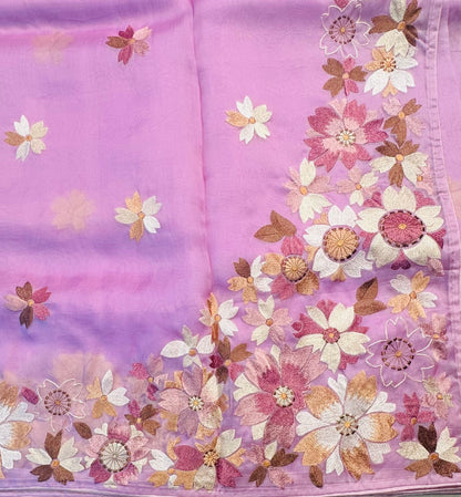 LAVENDER PURE ORGANZA SAREE