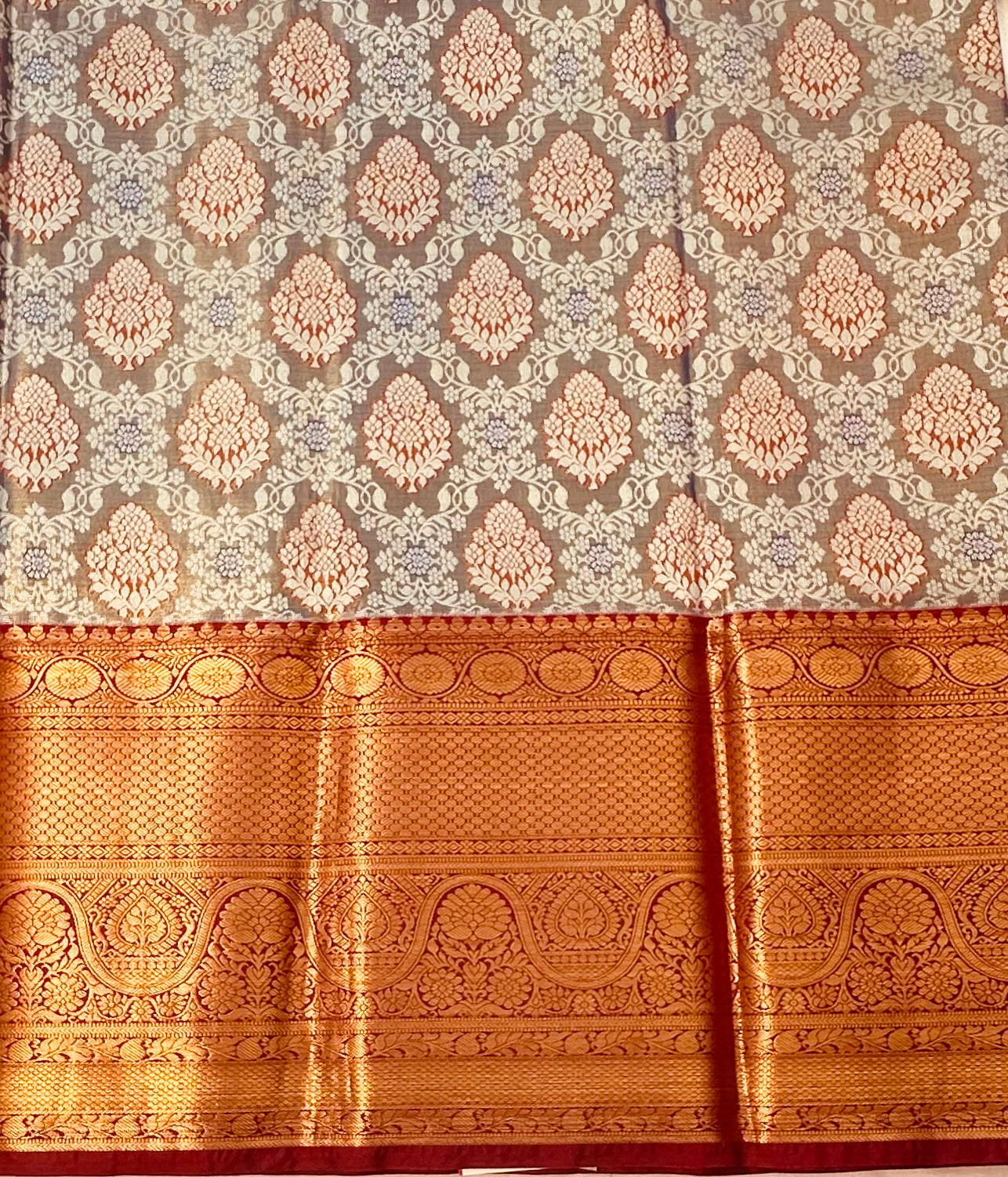 LAVENDER TISSUE KANJIVARAM SILK SAREE