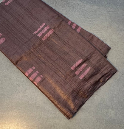 CHOCLATE BROWN PURE TUSSER DESIGNER