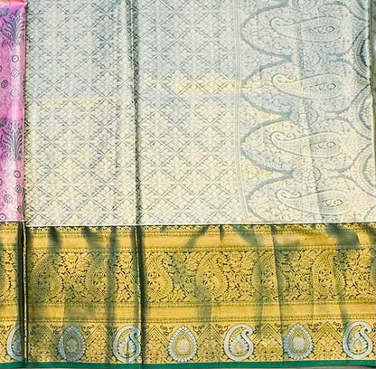 BABY PINK TISSUE KANJIVARAM SILK SAREE