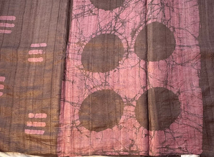 CHOCLATE BROWN PURE TUSSER DESIGNER