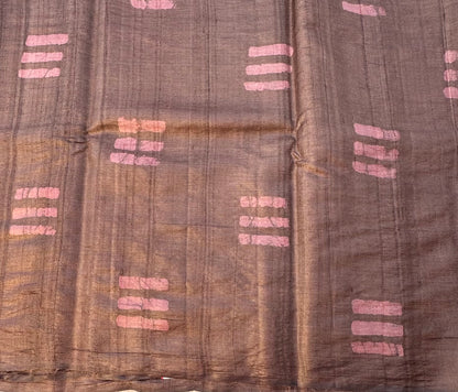 CHOCLATE BROWN PURE TUSSER DESIGNER