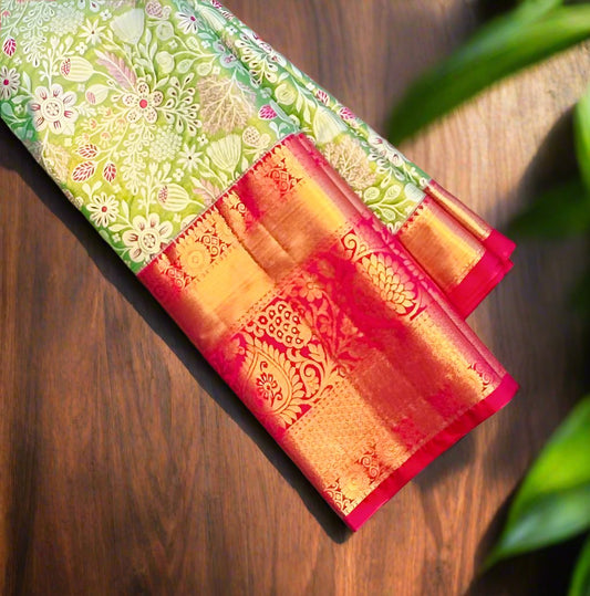 GREEN TISSUE KANJIVARAM SILK SAREE