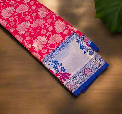 DARK PINK KANJIVARAM SILK SAREE