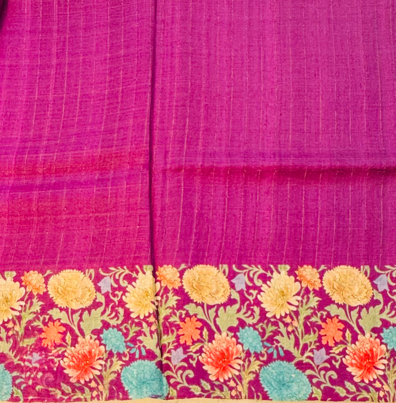 PURPLE DESIGNER PURE TUSSER SAREE
