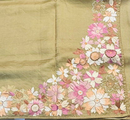 MEHENDI GREEN PURE ORGANZA SAREE