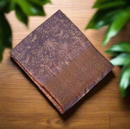 BROWN PURE TUSSER DESIGNER