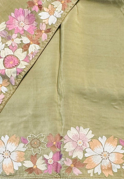 MEHENDI GREEN PURE ORGANZA SAREE