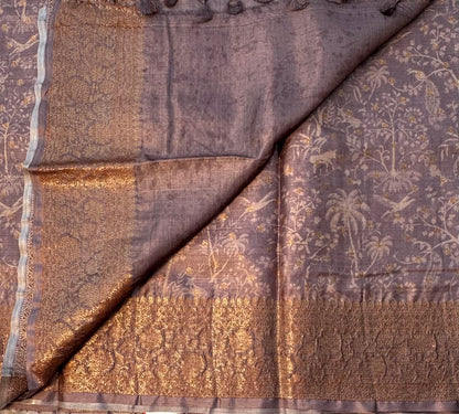 BROWN PURE TUSSER DESIGNER