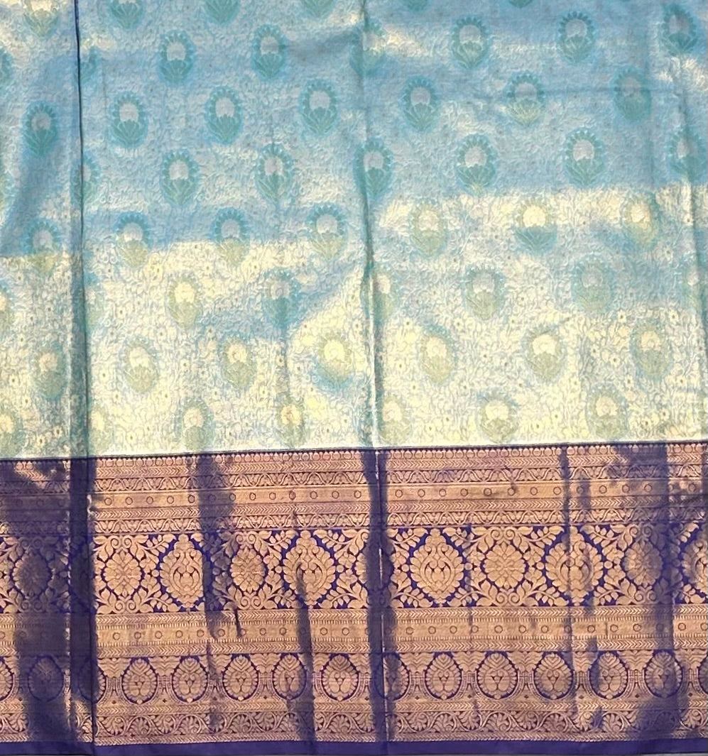 SEA GREEN TISSUE KANJIVARAM SILK SAREE