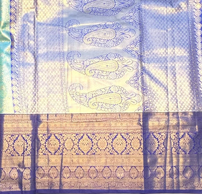 SEA GREEN TISSUE KANJIVARAM SILK SAREE