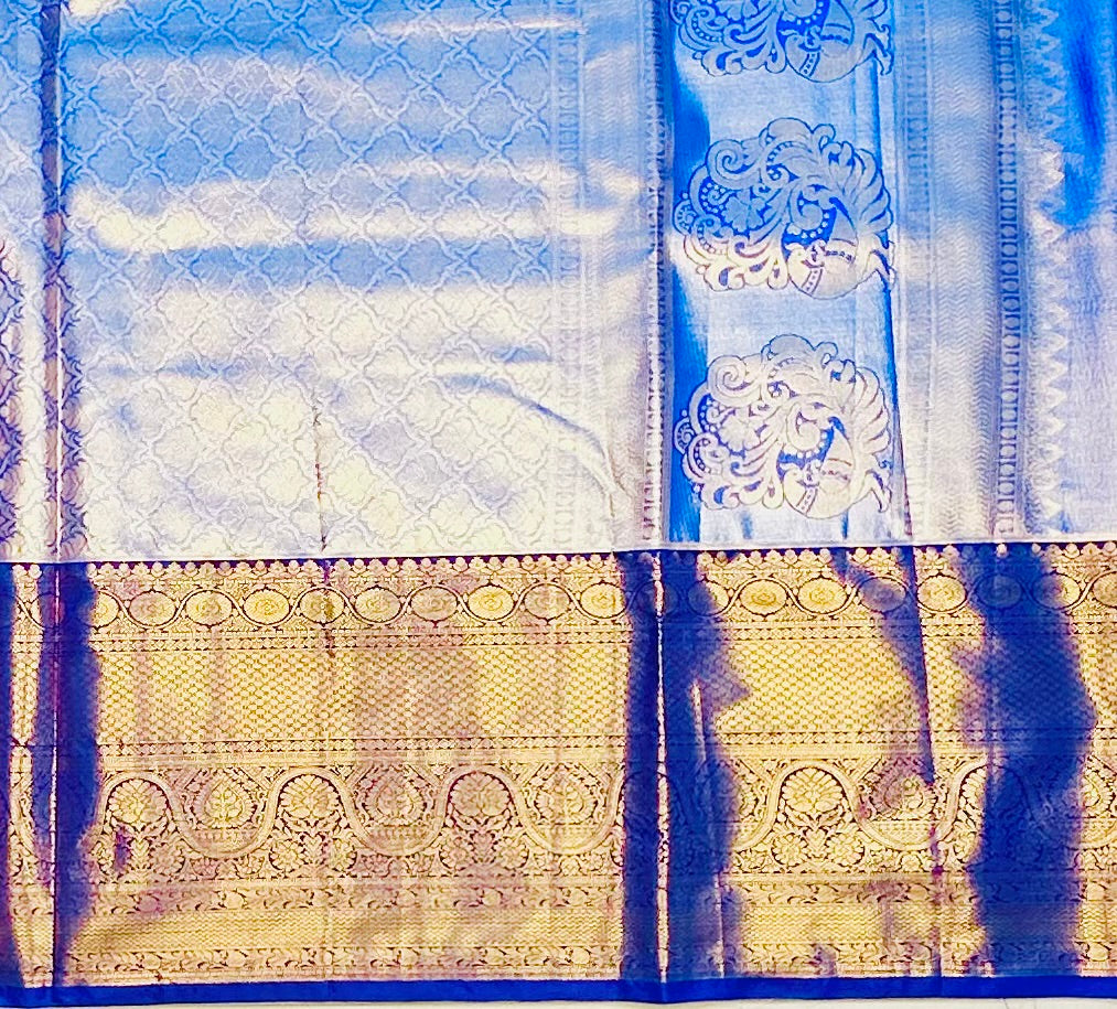 BROWN TISSUE KANJIVARAM SILK SAREE