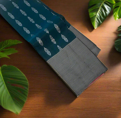 METALLIC BLUE KANJIVARAM LIGHT WEIGHT