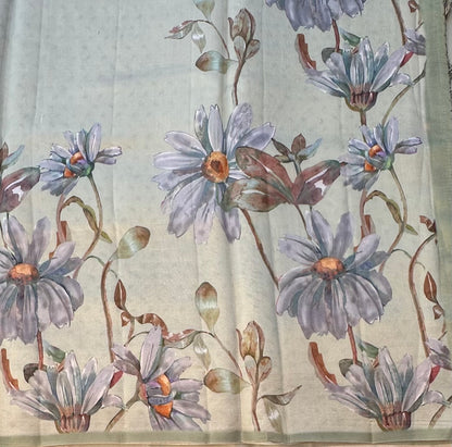 PASTEL GREEN PURE TUSSER DESIGNER