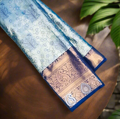 PASTEL GREEN TISSUE KANJIVARAM SILK SAREE