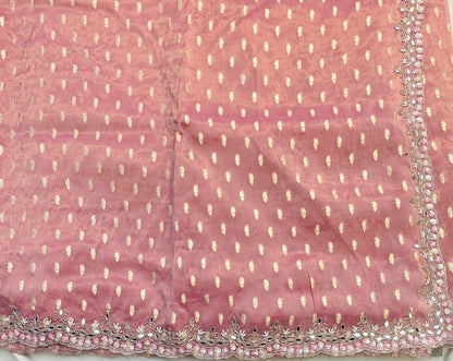 MAUVE PINK DESIGNER WORK SAREE PREMIUM