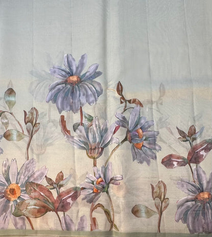 PASTEL GREEN PURE TUSSER DESIGNER