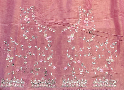 MAUVE PINK DESIGNER WORK SAREE PREMIUM