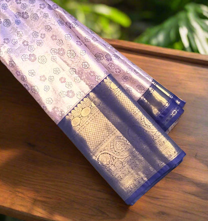 BABY PINK TISSUE KANJIVARAM SILK SAREE