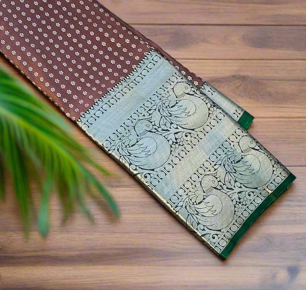 BROWN KANJIVARAM SAREE