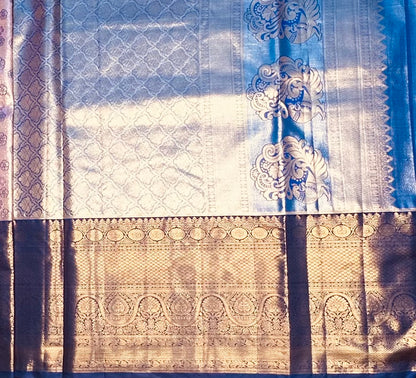 BABY PINK TISSUE KANJIVARAM SILK SAREE