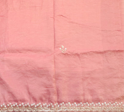 ONION PINK DESIGNER WORK SAREE