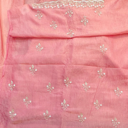 ONION PINK DESIGNER WORK SAREE