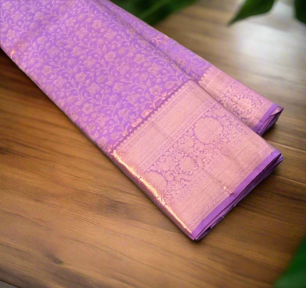 LAVENDER PURE KANJIVARAM SILK SAREE PREMIUM