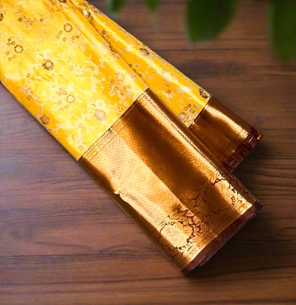 YELLOW TISSUE KANJIVARAM SILK SAREE