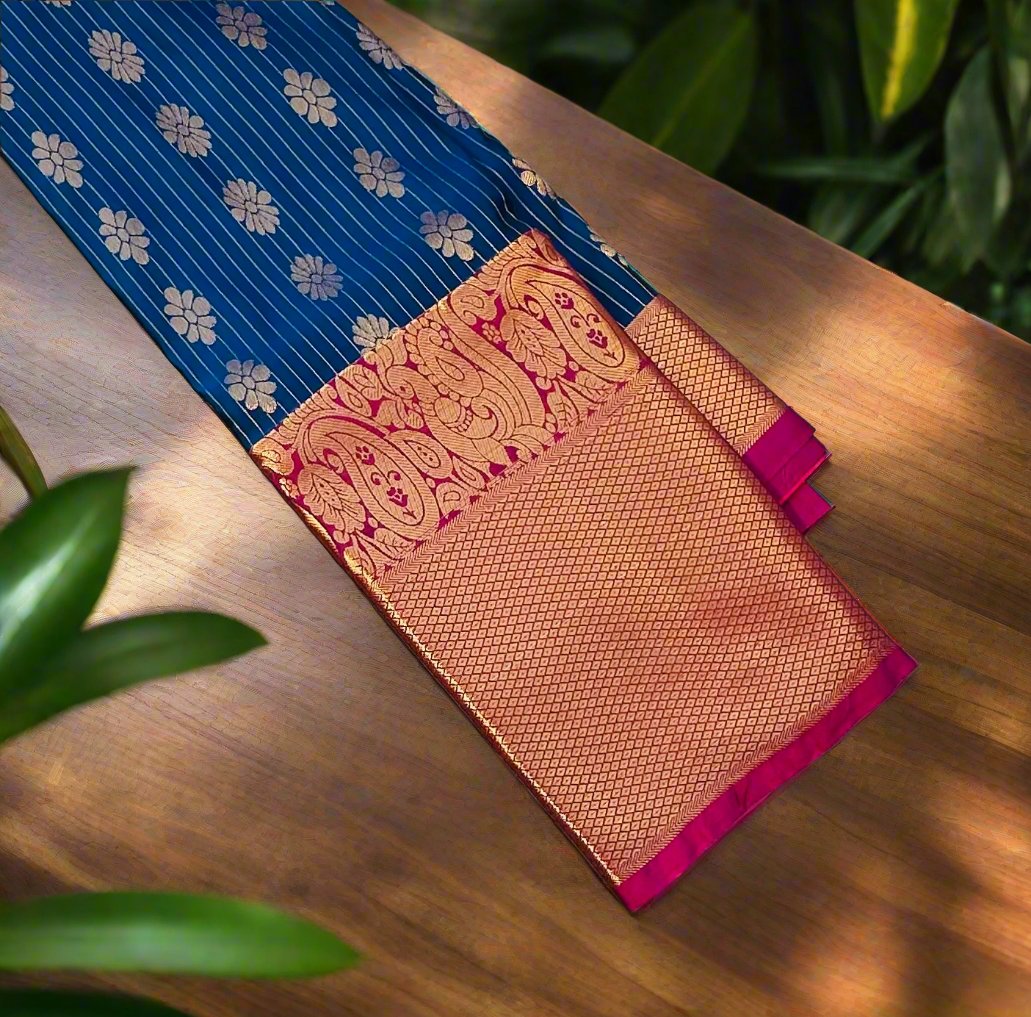 BLUE KANJIVRAM SILK SAREE