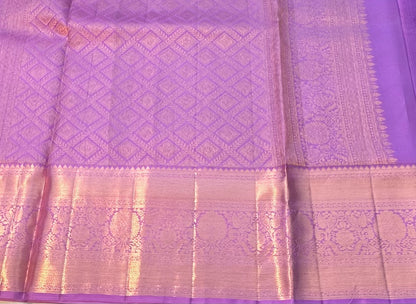 LAVENDER PURE KANJIVARAM SILK SAREE PREMIUM