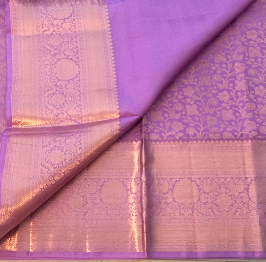 LAVENDER PURE KANJIVARAM SILK SAREE PREMIUM