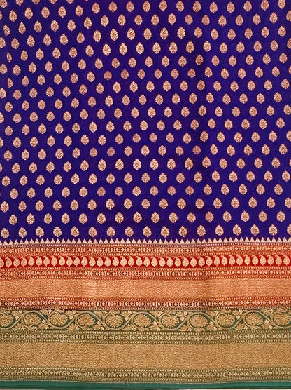 PURPLE PURE BANARAS KADDI GORGETTE